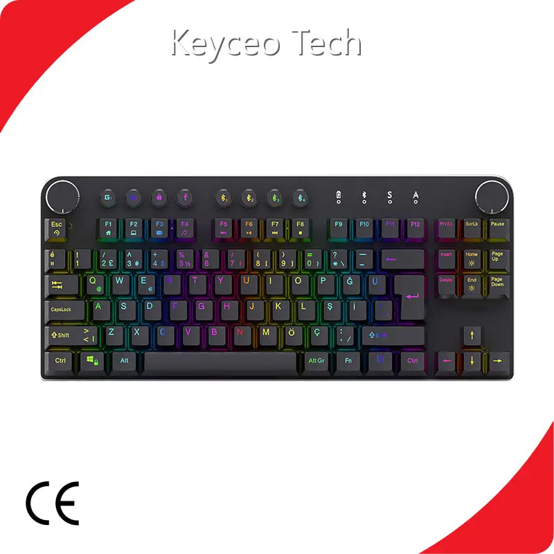 Keyceo Brand Mechanical Wireless Gaming Keyboard USB 353*153*31mm Rainbow /RGB 1