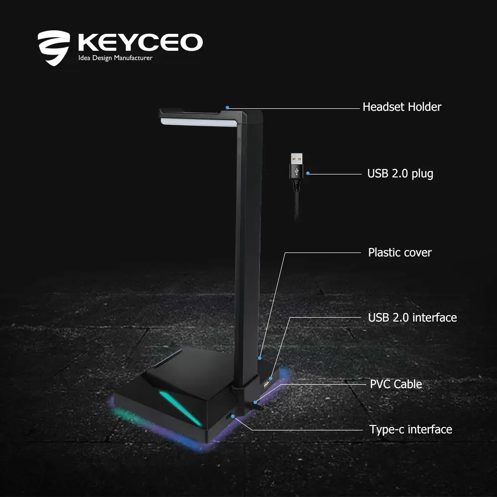 OEM Mechanical Keyboard Keyceo Brand 1.8M Headphone 6
