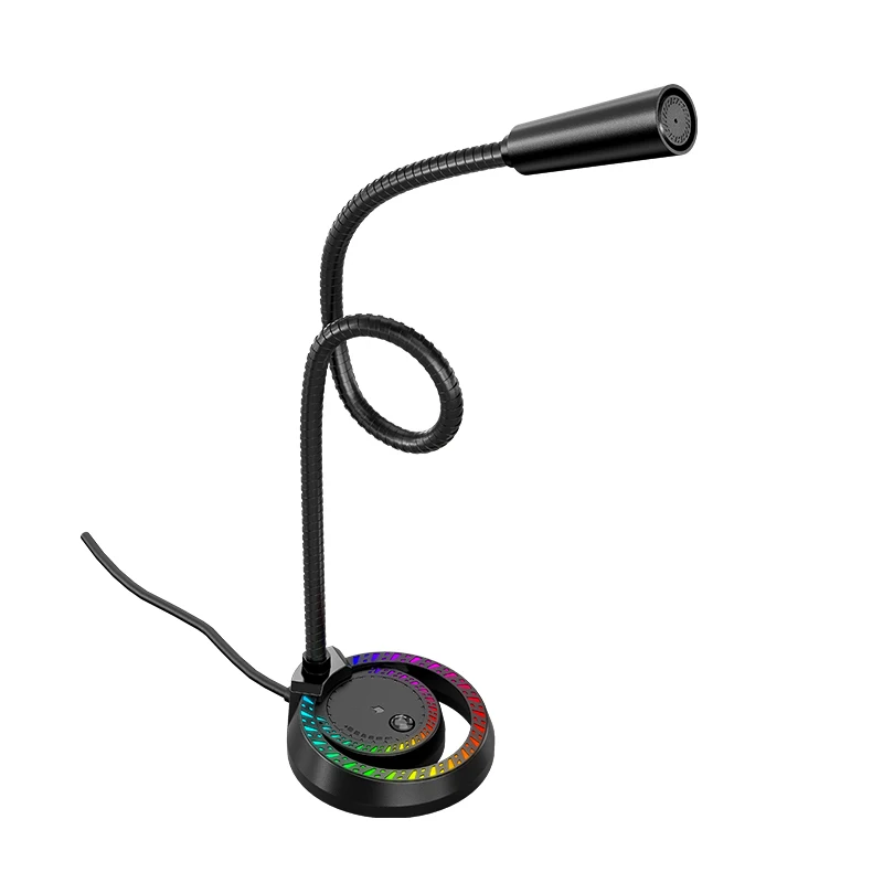 Rgb 有線ゲーミングマイク USB ストリーム録音デスクトップ USB コンデンサーマイクマイクテーブルゲーミング Pc マイクサイド付き 1