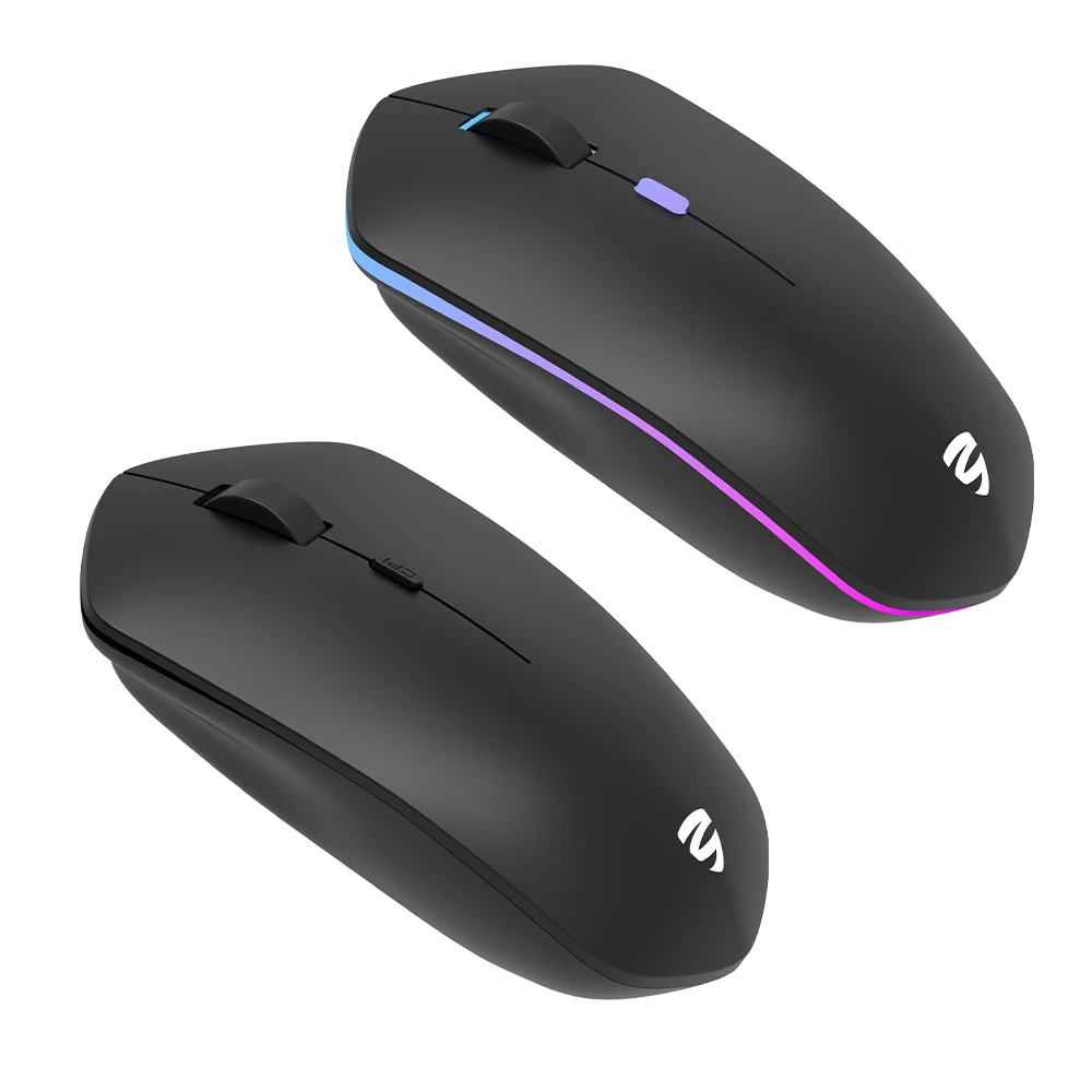 充電式ワイヤレスマウス Rgb バックライト付き 1600 Dpi Qi ミニワイヤレスゲーミングマウス Bulid-in バッテリー付き 4 ボタン 1