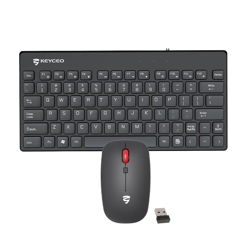 Tastiera e mouse Combo wireless per ufficio da 2,4 g Portata di trasmissione di 10 metri Tastiera piccola Copritasti di fascia alta Buona sensazione Oem 1