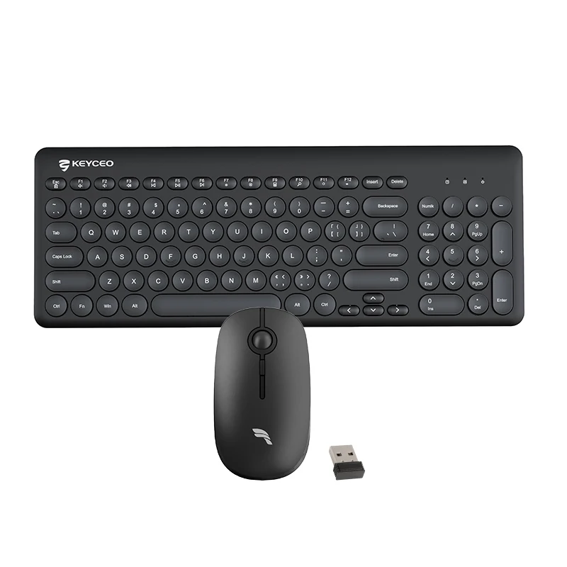 Ensemble clavier et souris ergonomique sans fil pour bureau, 2.4g, Design haut de gamme, capuchon rond, Fuselage Ultra-fin, forme mignonne, facile à transporter 1