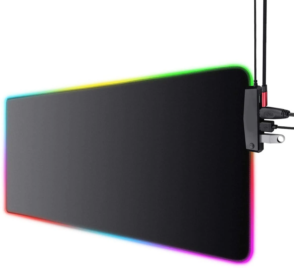 Rgb Soft Gaming Mouse Pad 4 Pcs 2.0 Usb Hub For Charger And Date Transfer Non-slip Rubber Base Support Different 1