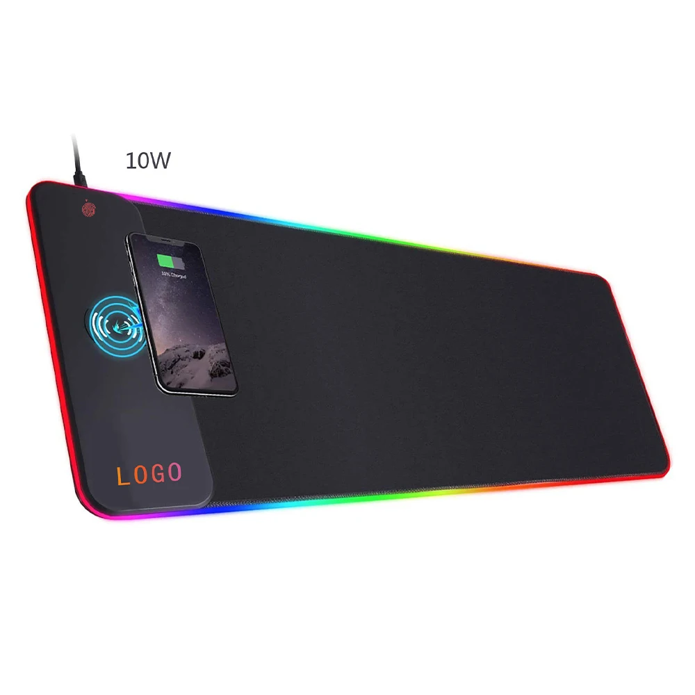 Drahtloses weiches Tuch RGB leuchtendes Mauspad, intelligentes kabelloses Schnellladen, 15 W/10 W, rutschfest, wasserdicht, berührungsempfindlich 1