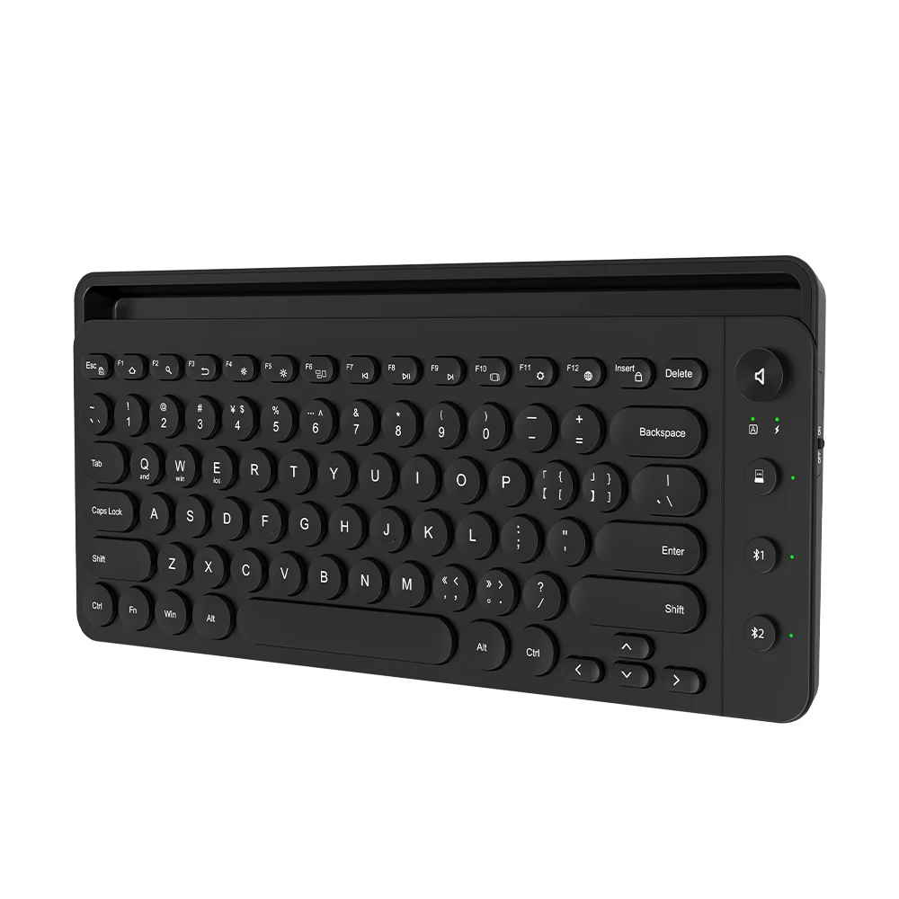Professional Factory Wireless Office Keyboard 83 Keys U-shaped Groove Circular Keycap Computer Compact Design 1