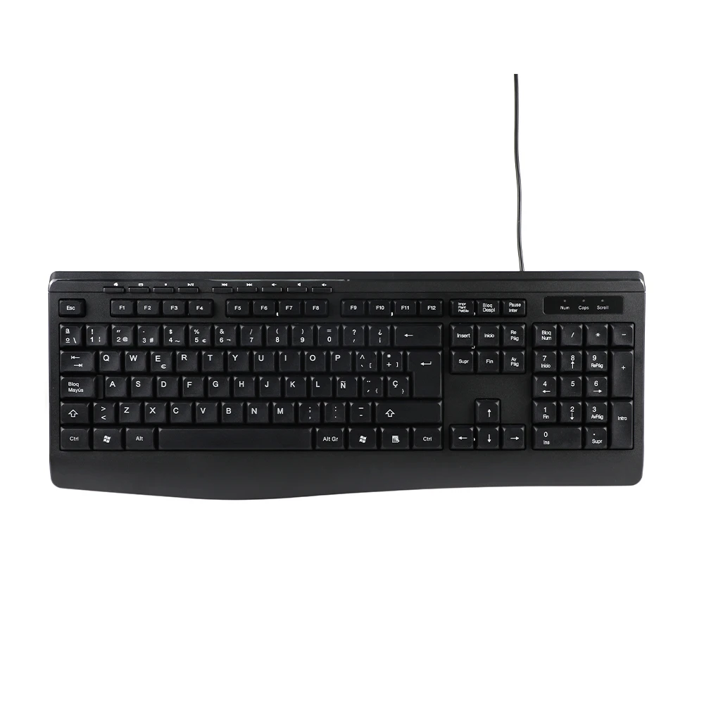 Büro-Tastatur, benutzerdefinierter OEM-Seidendruck + UV-Legende, Verschleißfestigkeit, 9 Multimedia-Tasten, dünne Tastatur, arabische Multimedia-Tastatur 1