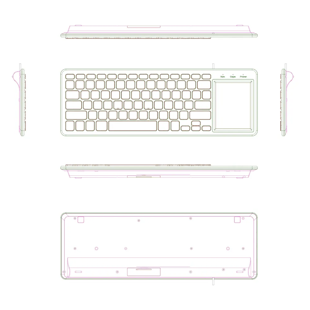 Safetype Ergonomic Keyboard Membrane Keyceo Brand 370*126*25mm 6