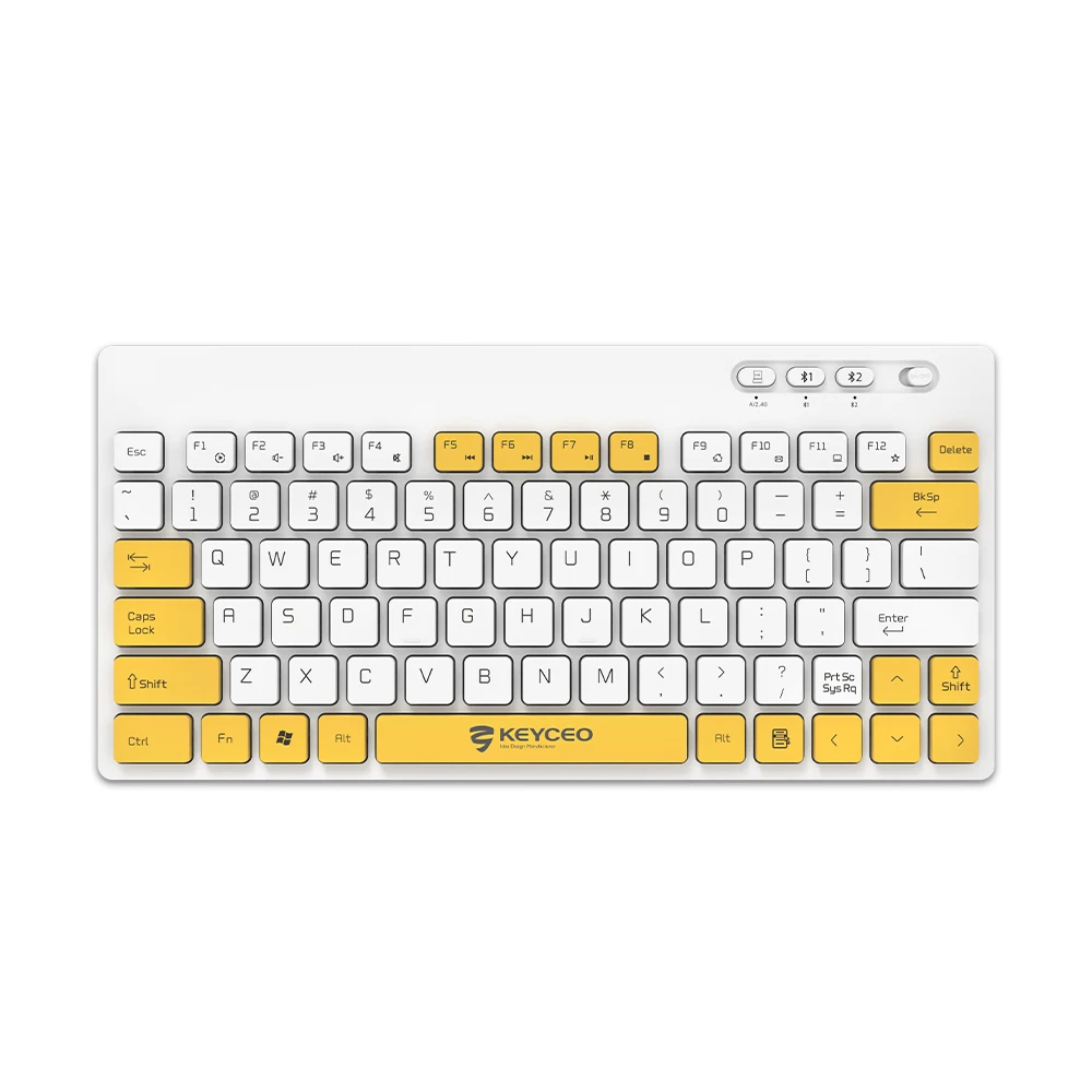 Bluetooth +2,4 g kabellose Tastatur, Schokoladen-Tastenkappe, kleines Design, kompaktes Layout, Tastatur Mini 1