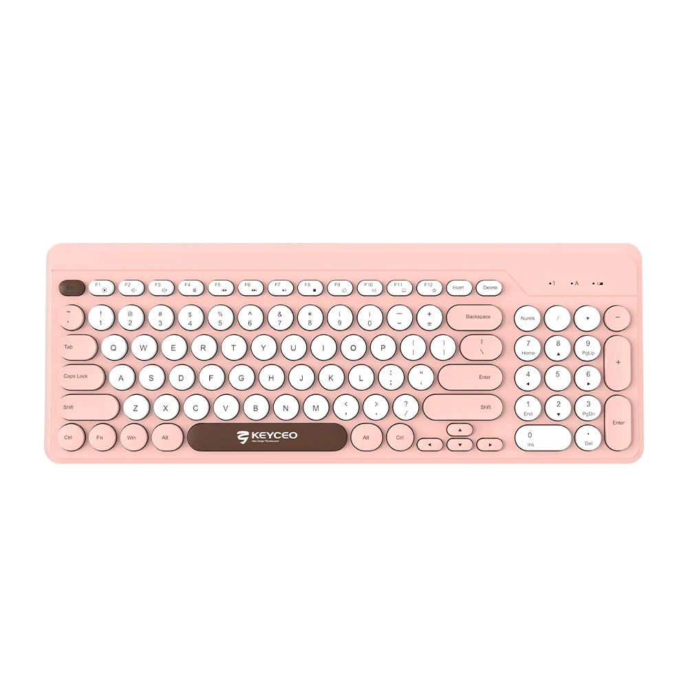 Tastatur Bluetooth, personalisierte Tastatur für Büro, 2,4 g, kabellos, versunkene kreisförmige Tastenkappenstruktur, kompaktes Design 1