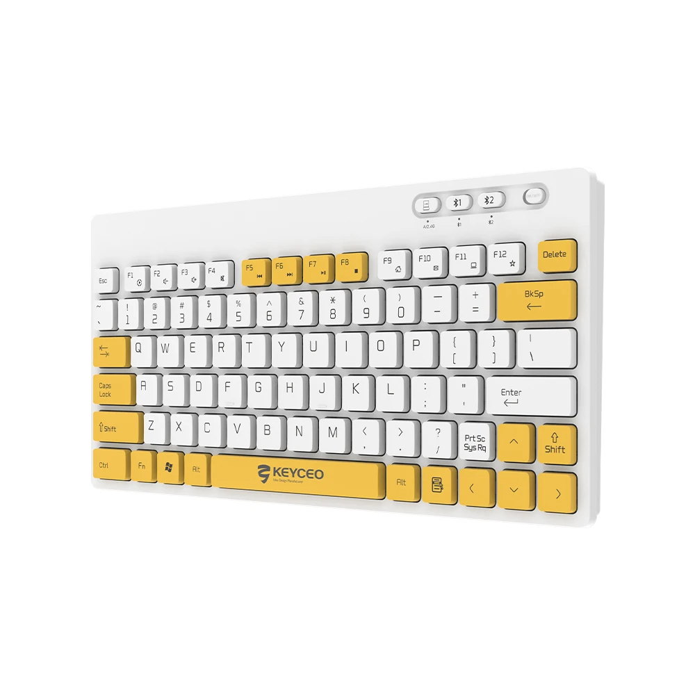 Mini-Tastatur Bluetooth + 2,4 g kabellose Tastatur für Büro, Schokoladen-Tastenkappe, kleines Design, kompaktes Layout, Tastatur-PC 1