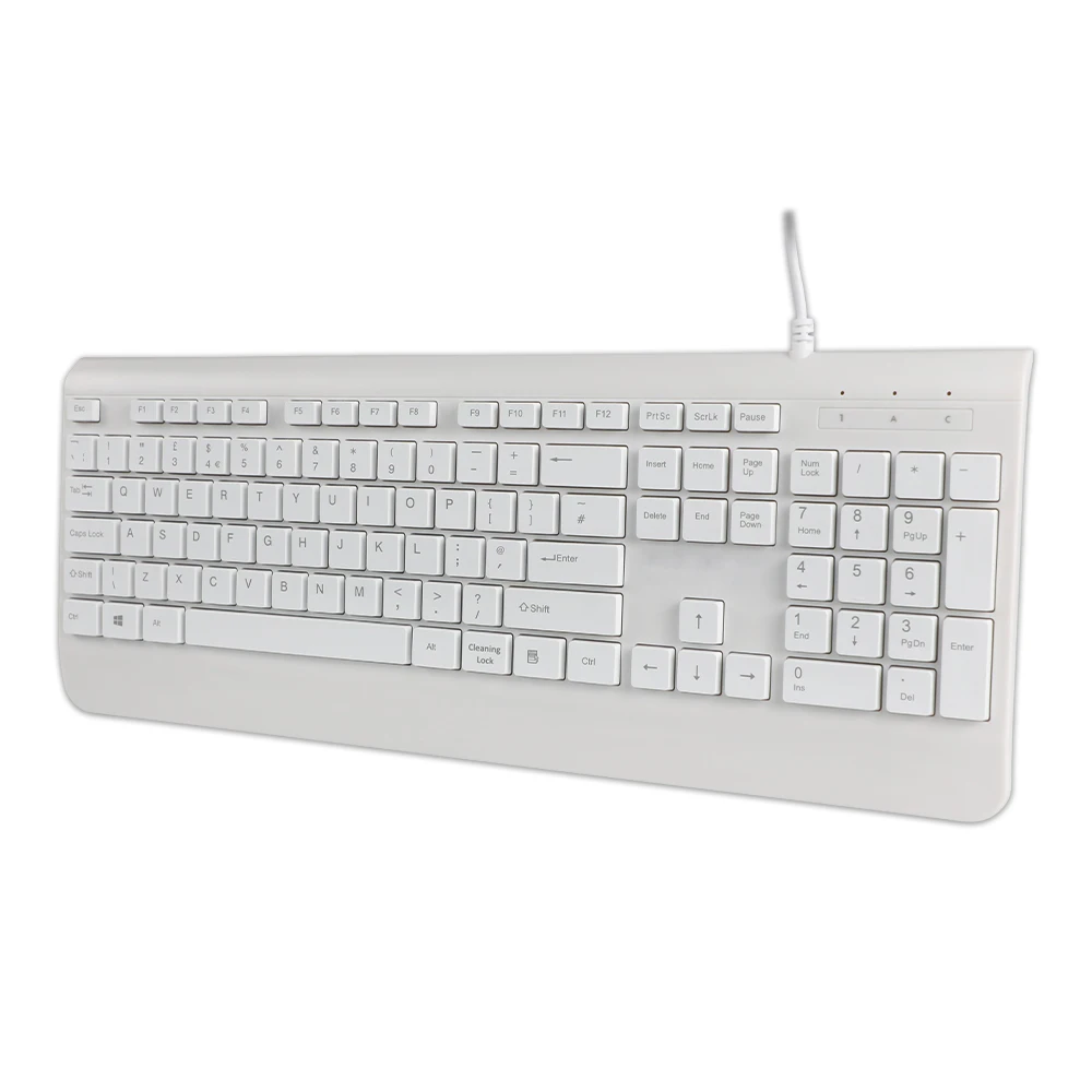Wired Keyboard Ipx7 Waterproof White Keyboard Standard Usb Keyboard For Office Computer Typing 1