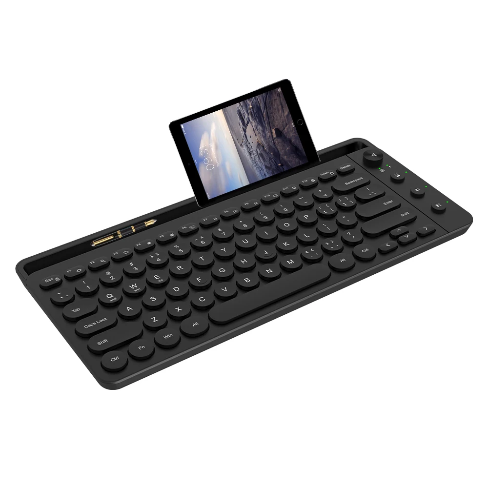 Mini Thin Keyboard Bluetooth Wireless Office Keyboard Grooved For Office Tablet / Phone 1
