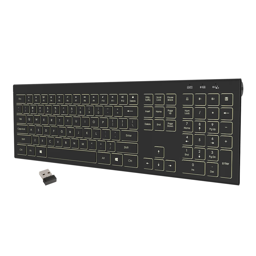Langlebige, hochwertige Tastatur mit Scherenstruktur, wiederaufladbar, mit leichter Tastatur, dünn 2,4 g + Bt 5.0 Dual-Modi 1