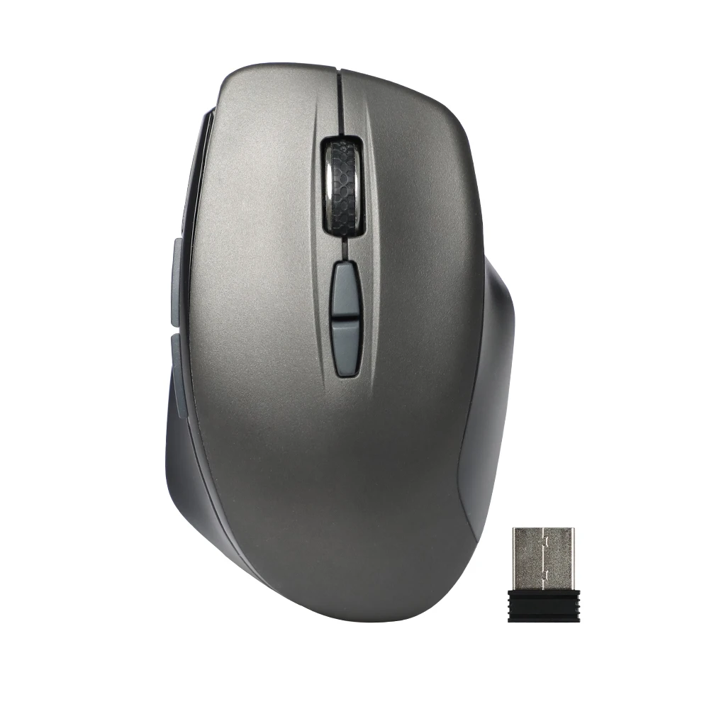 Wiederaufladbare 2,4 g kabellose Maus, unterstützt Qi-Aufladung, ergonomisches Design, graue und schwarze Farbe gemischt, mehr Mode 1