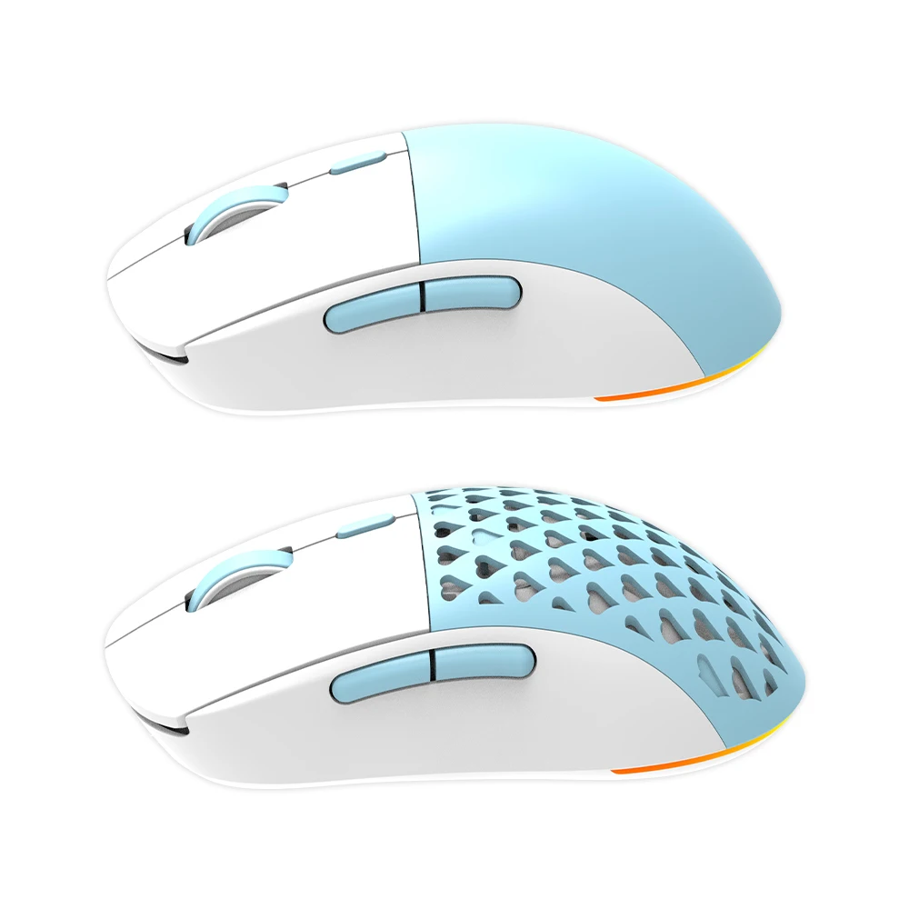 Mouse da gioco wireless di vendita calda Retroilluminato Rgb Ultraleggero Foro di conchiglia opzionale senza foro Mouse da ufficio con sensore 3395 1