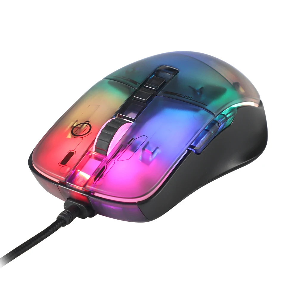 Factory Wholesale Gaming Mouse Manufacturer Rgb A825 Sensor With Double Click Function 8000dpi Transparent Shell Is Available 1