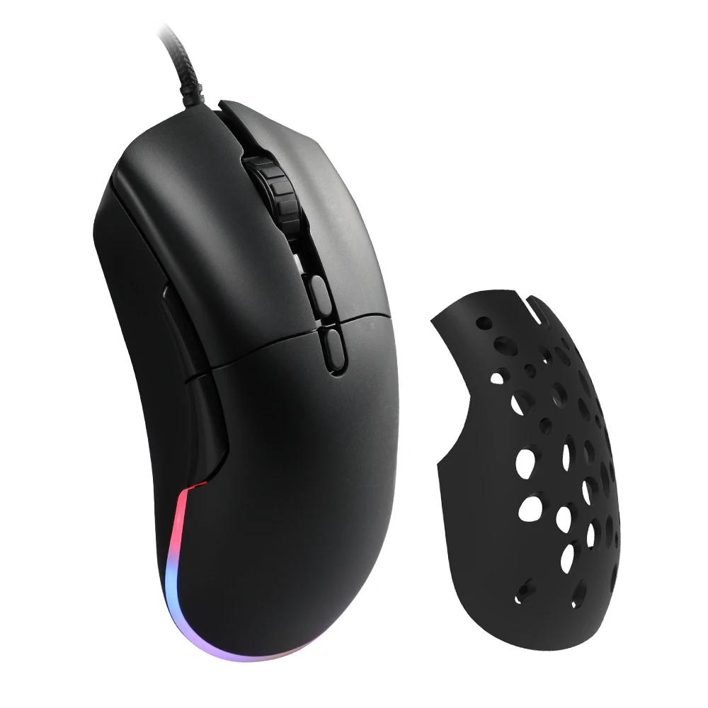 Chinese Manufacturer Replaceable Top Cover For With Or Without Hole Rgb Backlit Custom Gaming Mouse Wired Wireless 12800 Dpi 1