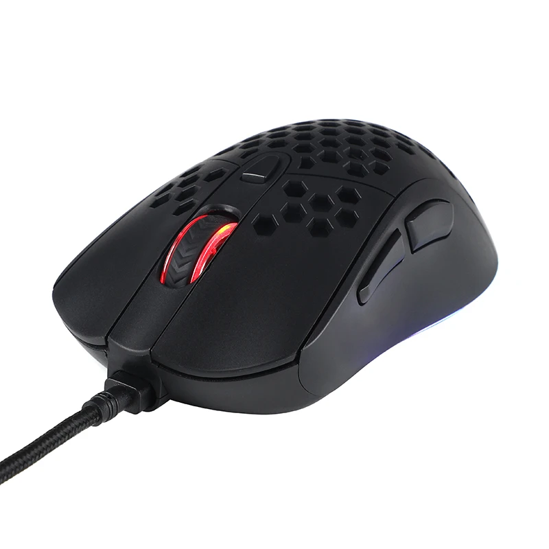 Fabrik Keyceo OEM Logo Großhandel Günstiger Preis RGB-atmende Gaming-Maus verkabelt mit Loch 6400 dpi 1