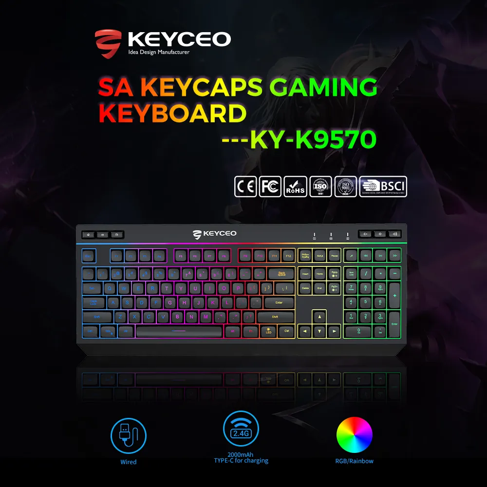 Keyceo Ergonomic Backlit Mechanical Keyboard KY-K9570 KY-K9570 4