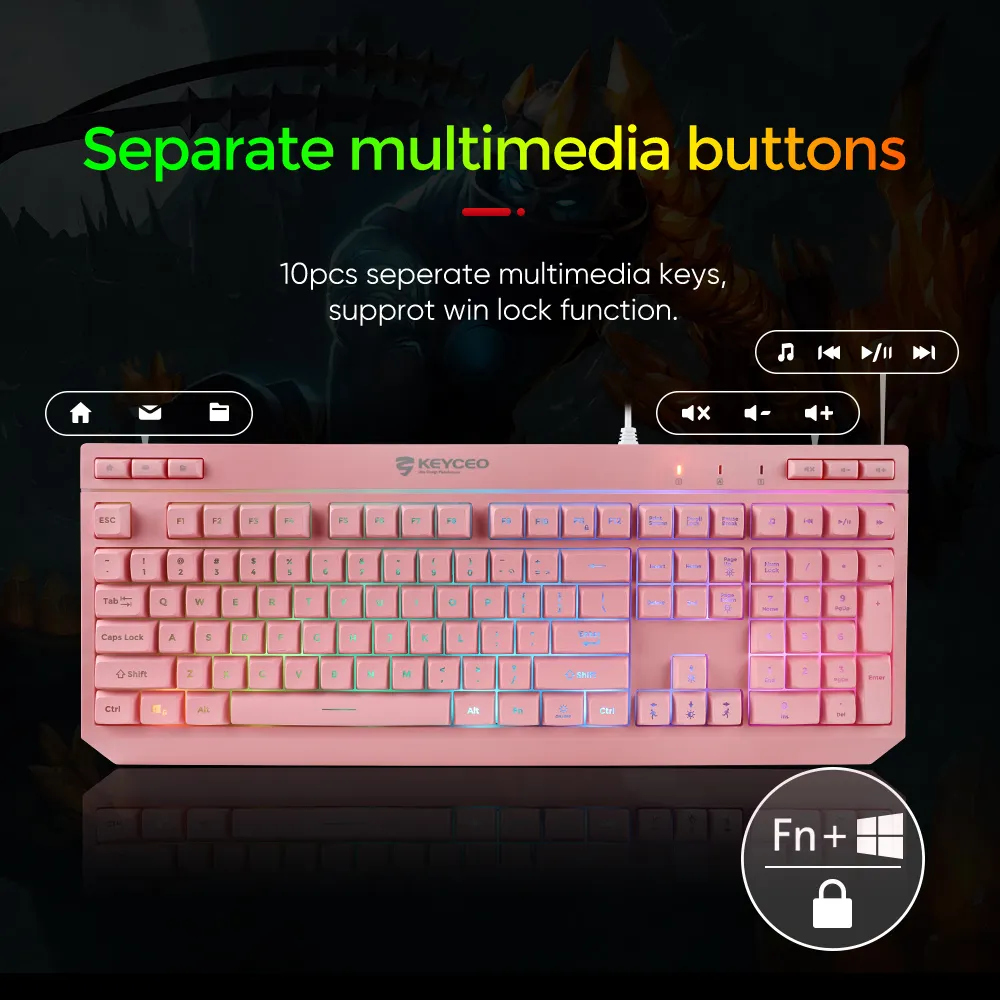 Keyceo Ergonomic Backlit Mechanical Keyboard KY-K9570 KY-K9570 7