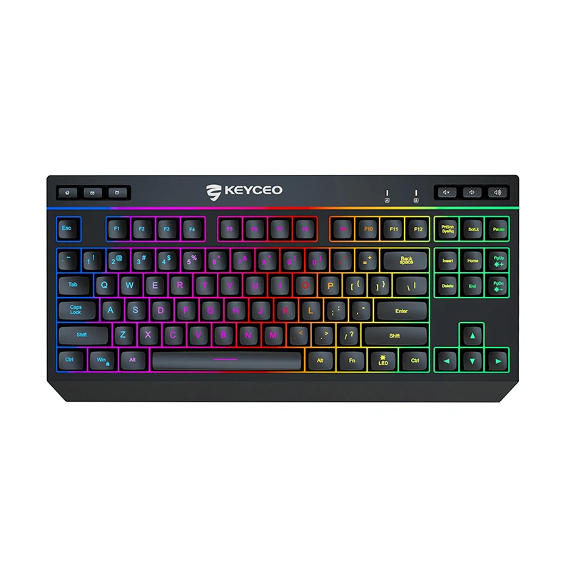 Tastiera silenziosa da gioco Copritasti con doppia pittura RGB e arcobaleno retroilluminato 6 pezzi Tasti multimediali separati Tastiera per computer Gamer 1