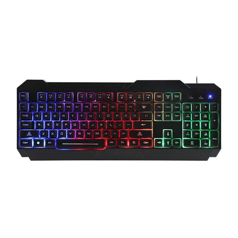 Gaming-Membrantastatur, komfortable Tasten mit RGB-LED-Lichteffekten, spritzwassergeschützt, spezielle Medientasten, Tastatur-USB 1