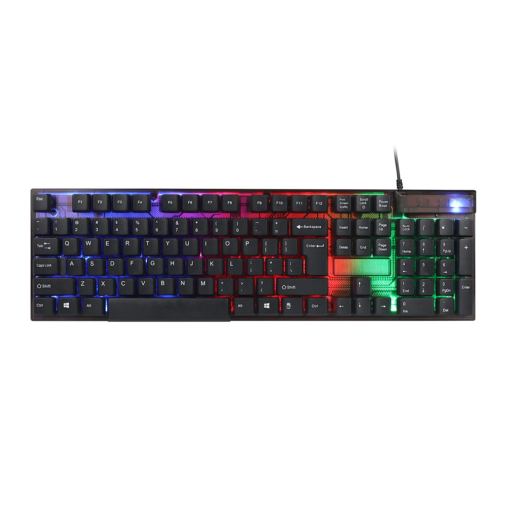 Kabelgebundene Gaming-Tastatur, RGB, verschiedene Layouts verfügbar, US/UK/SP/RU-Membrantastatur für Desktop-Computer-Tastatur 1