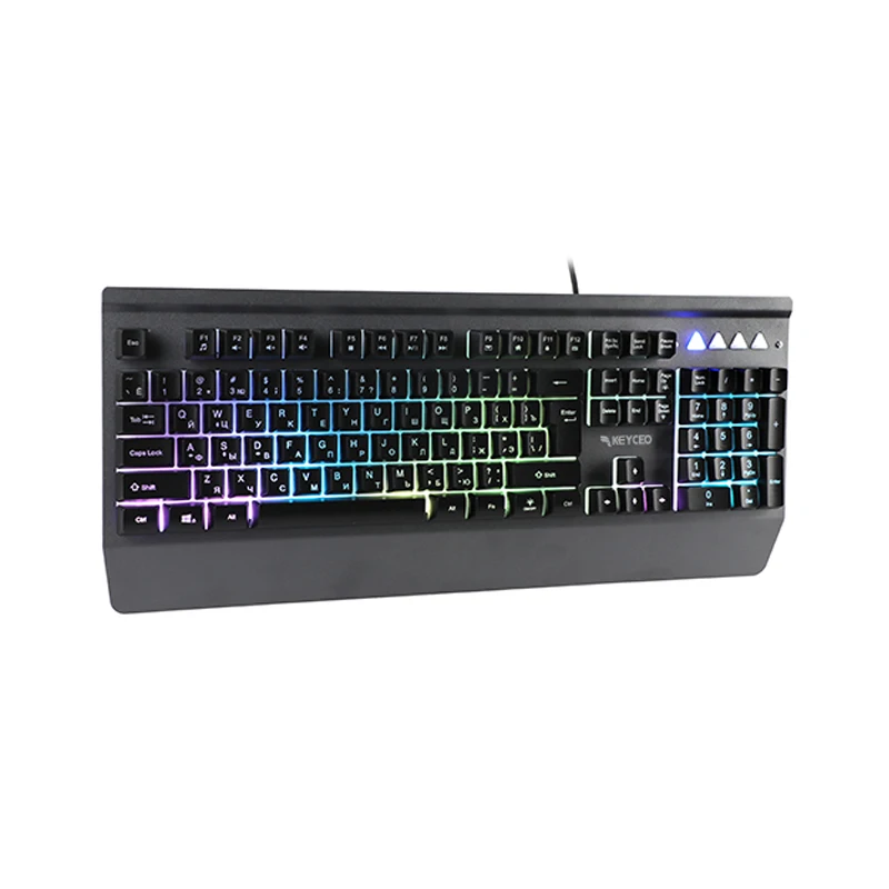 China Factory Wired Gaming Keyboard Rgb Multimedia Keys Usb Keyboard For Win Pc Games Membrane Keyboard Metal Panel 1