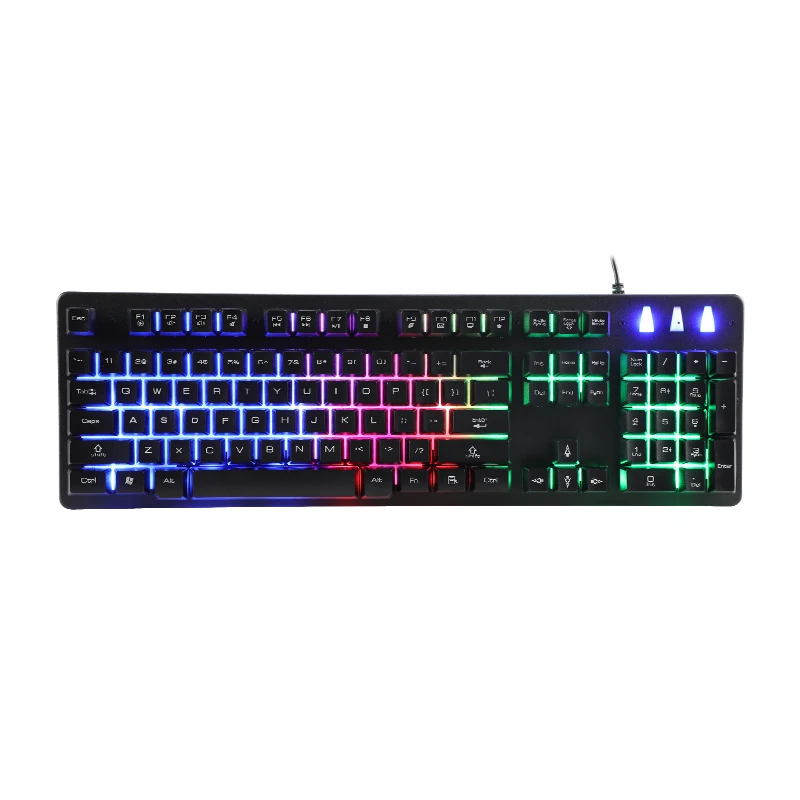 Tastiera da gioco Odm Tastiera cablata USB Tasti anti-ghosting Membrana della tastiera retroilluminata RGB per desktop, computer 1