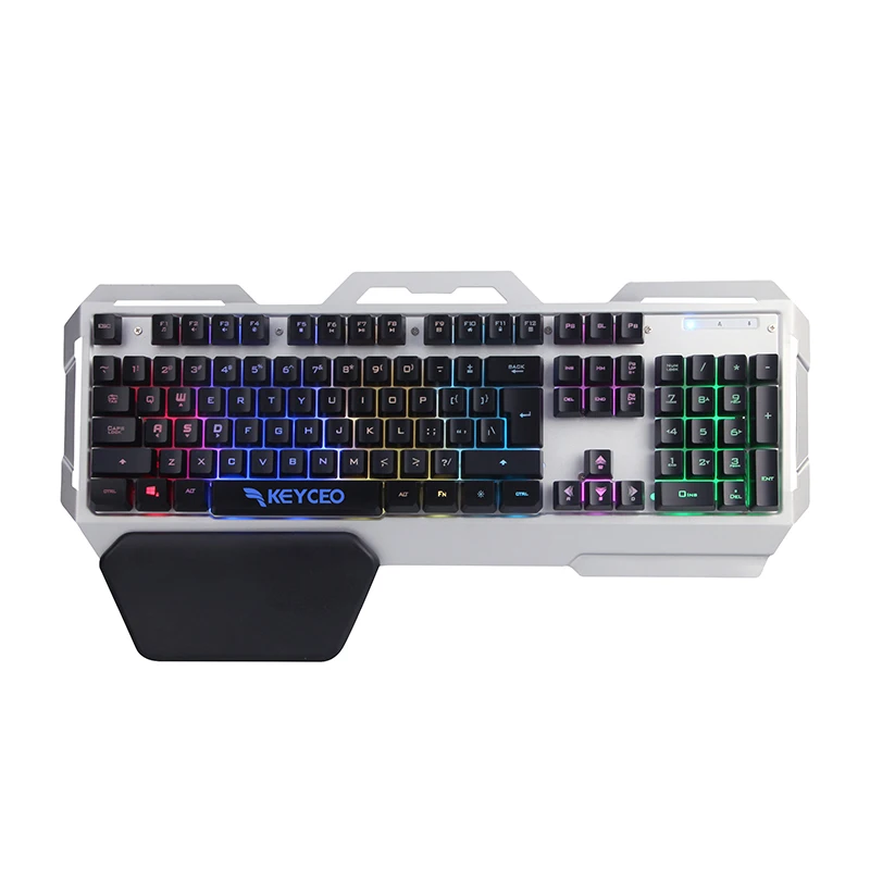 Kabelgebundene Gaming-Tastatur mit Handgelenkauflage, RGB 107 schwebende Tasten, Anti-Ghosting-Tasten, Membrantastatur, USB-Computer 1