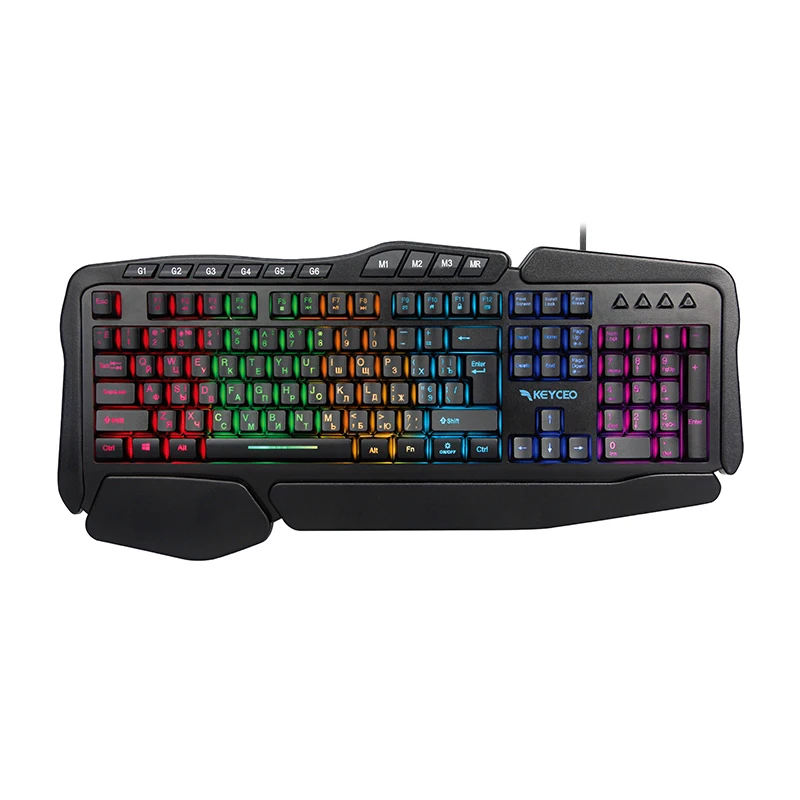 OEM-RGB-Gaming-Tastatur mit Hintergrundbeleuchtung, kompakt, mit 12 Multimedia-Tastenkombinationen, USB-verkabelter Tastaturmembran für PC-Gamer 1