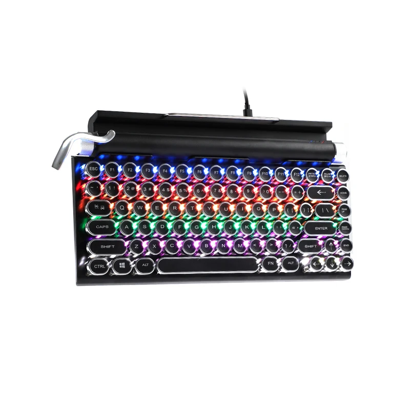 Keyceo Bt Tlk Tastiera meccanica Tasto rotondo Manopola rotante separata per il controllo della retroilluminazione e del volume Rainbow e Rgb retroilluminati Oem 1