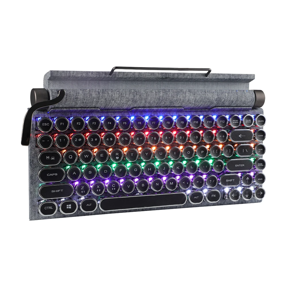 Oem Idm Retro Design Mechanical Keyboard Gaming Tkl Bt Rgb Gaming Keyboard Manufacturer Multimedia Function With Grooves 1