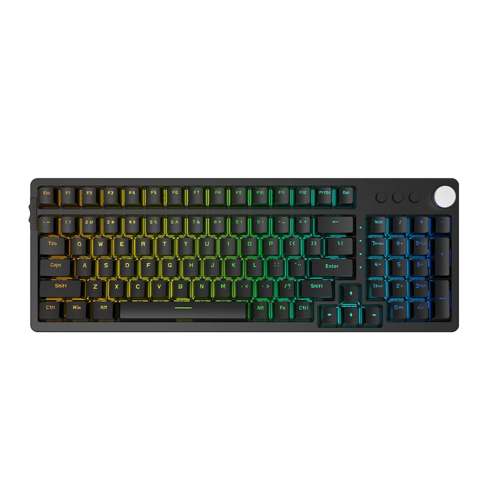 Mechanical Keyboard Oem Manufacturer Gaming With Knob 2.4g Bluetooth Keyboard Wireless Rgb Keyboard For Laptop Computer Game 1