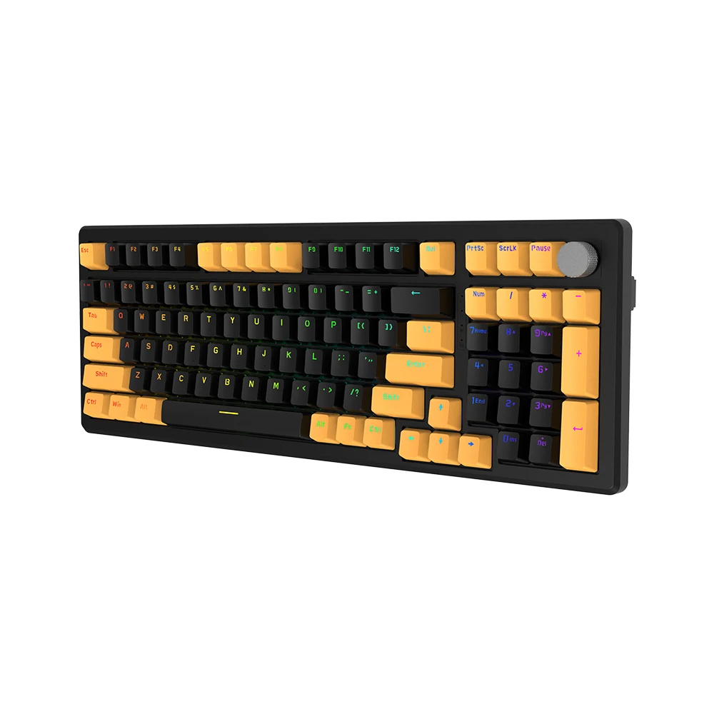 Mechanical Keyboard Diy Bt+2.4g+usb New Design Wireless Gaming 60% Keyboards Rgb Keyboard Pbt Control Volume Oem 1