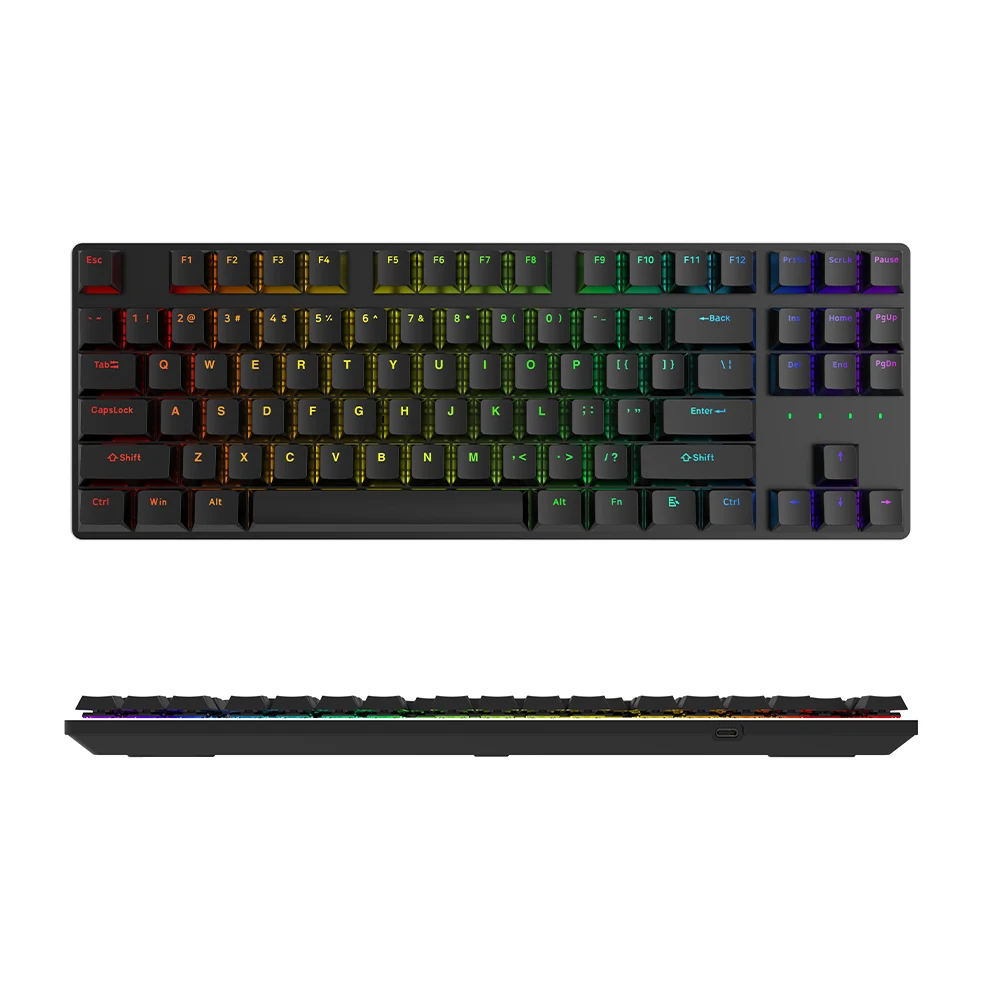 Mini tastiera meccanica Wireless RGB Adotta il design del copritasti a mezza altezza con albero basso, uso transfrontaliero nei giochi e in ufficio 1