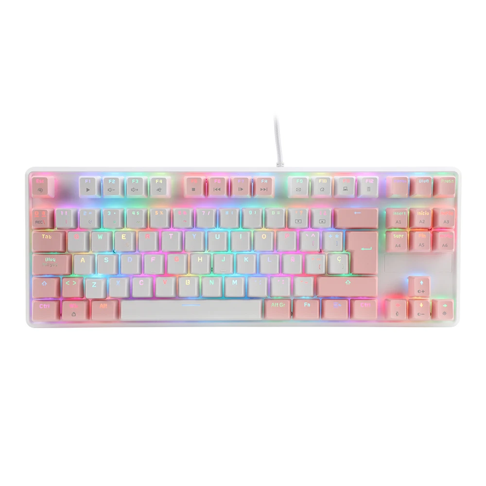 2023 Rgb Mechanical Gaming Keyboards 87/88 Keys Backlit Mechanical Gamer Keybaords Usb For Pc Laptop 1