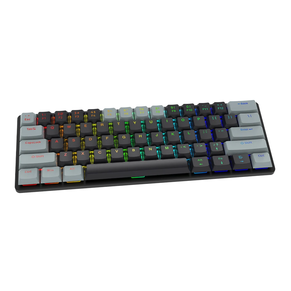 Portable Keyboard Mini Rgb Pcb Keycaps Bluetooth+usb Pc Mechanical Keyboard Thin 1