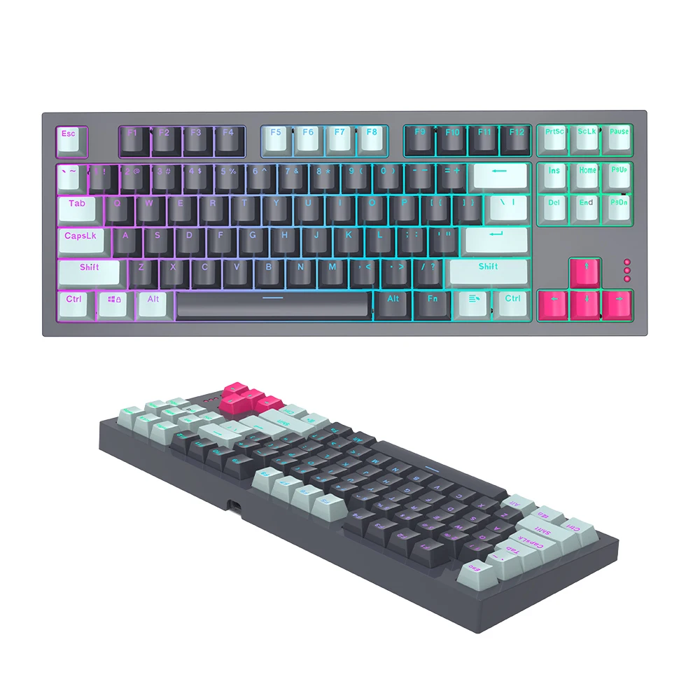 Oem Odm Ventas Calientes Mini Teclado Inalámbrico Para Juegos Mecánico 88 Teclas Rgb Pc Juego De Computadora Teclado Para Juegos 1