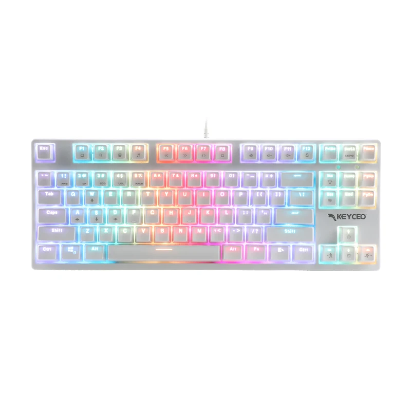 Nová prenosná mechanická herná klávesnica, Rgb podsvietená kompaktná 88-klávesová mini káblová kancelárska klávesnica s notebookom Win 1