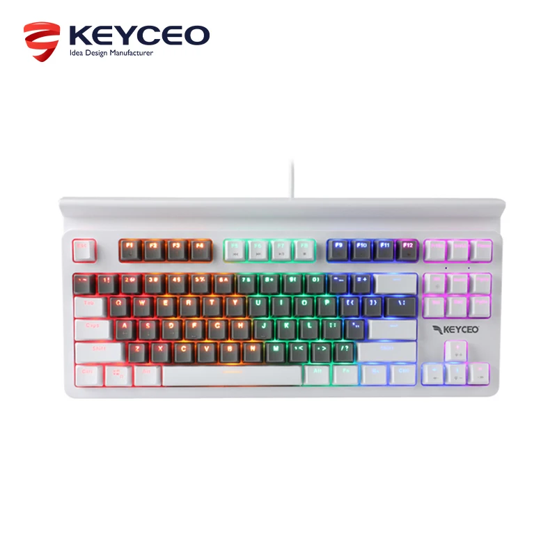 Tastiera da gioco meccanica Mini tastiera cablata USB personalizzabile RGB scanalata multimediale 1