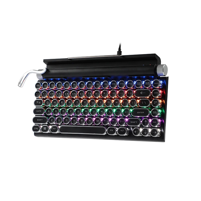 83 Key Usb + Bt Dual Mode Mechanical Keyboard Retro Keycap Detachable Switch Rainbow Backlight Keyboard 1