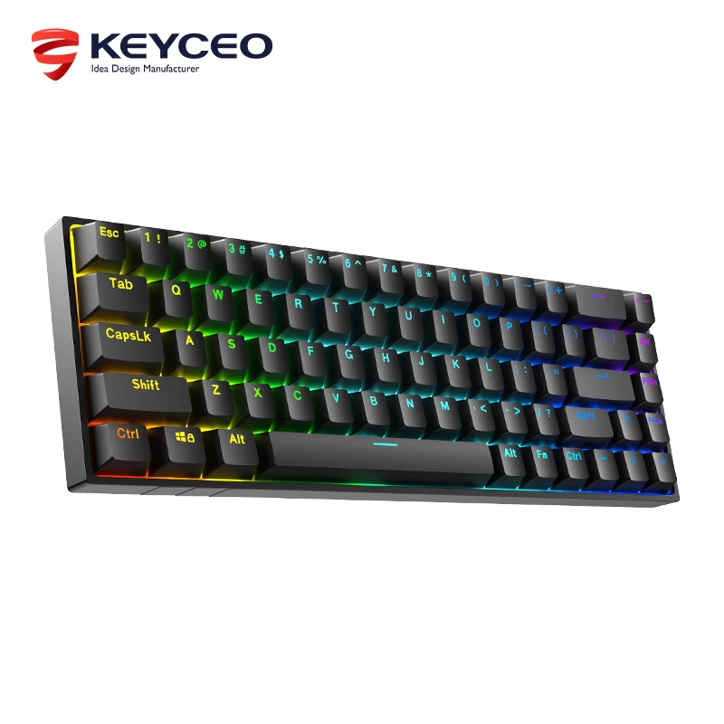 Hot Sale 68 Standard Mechanical Keyboard Colorful Backlight Rgb Rainbow Portable Mini Gaming Keyboard 1