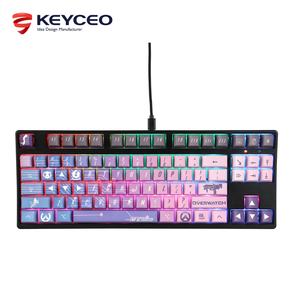 Akcia Rgb podsvietená mechanická klávesnica 88 kláves Mini káblová herná klávesnica s kompaktným dizajnom 1