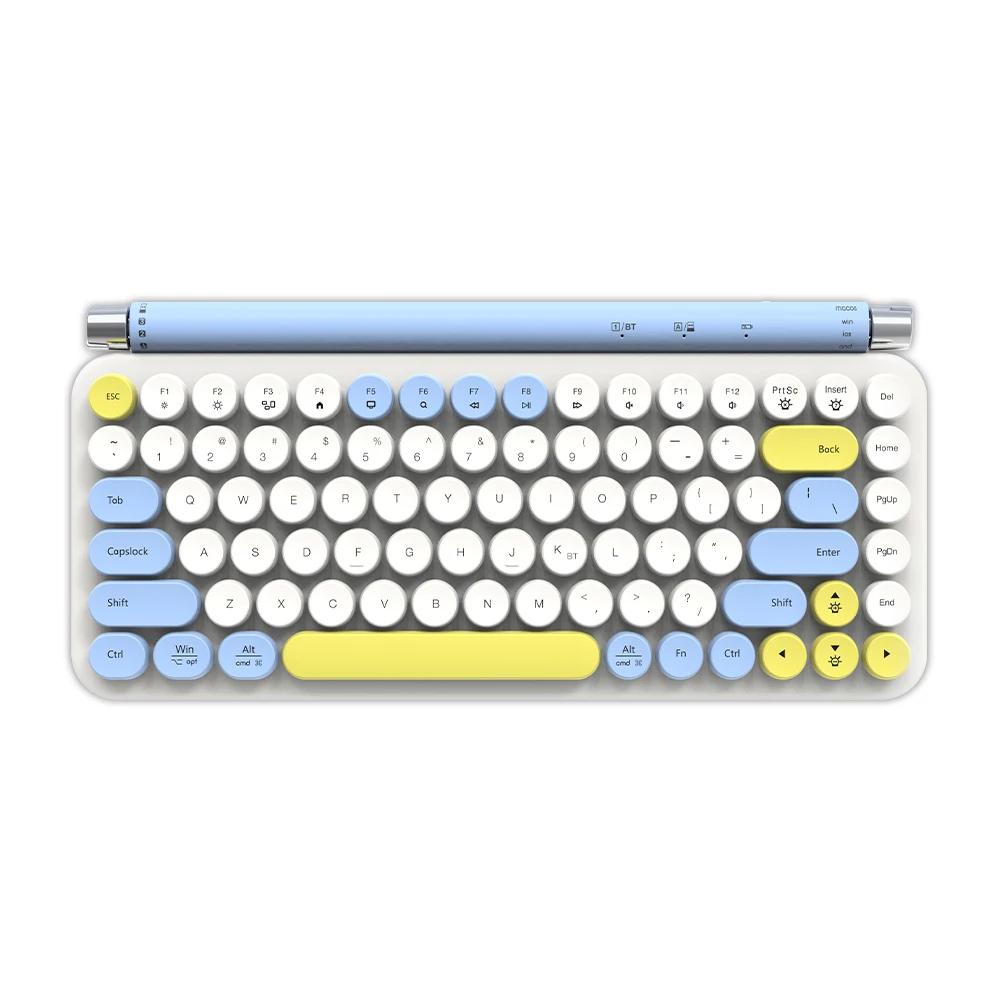 KY-K892 ヴィンテージピンクタイプライターキーボード最高のクラシックラウンドワイヤレス Bluetooth キーボード 1