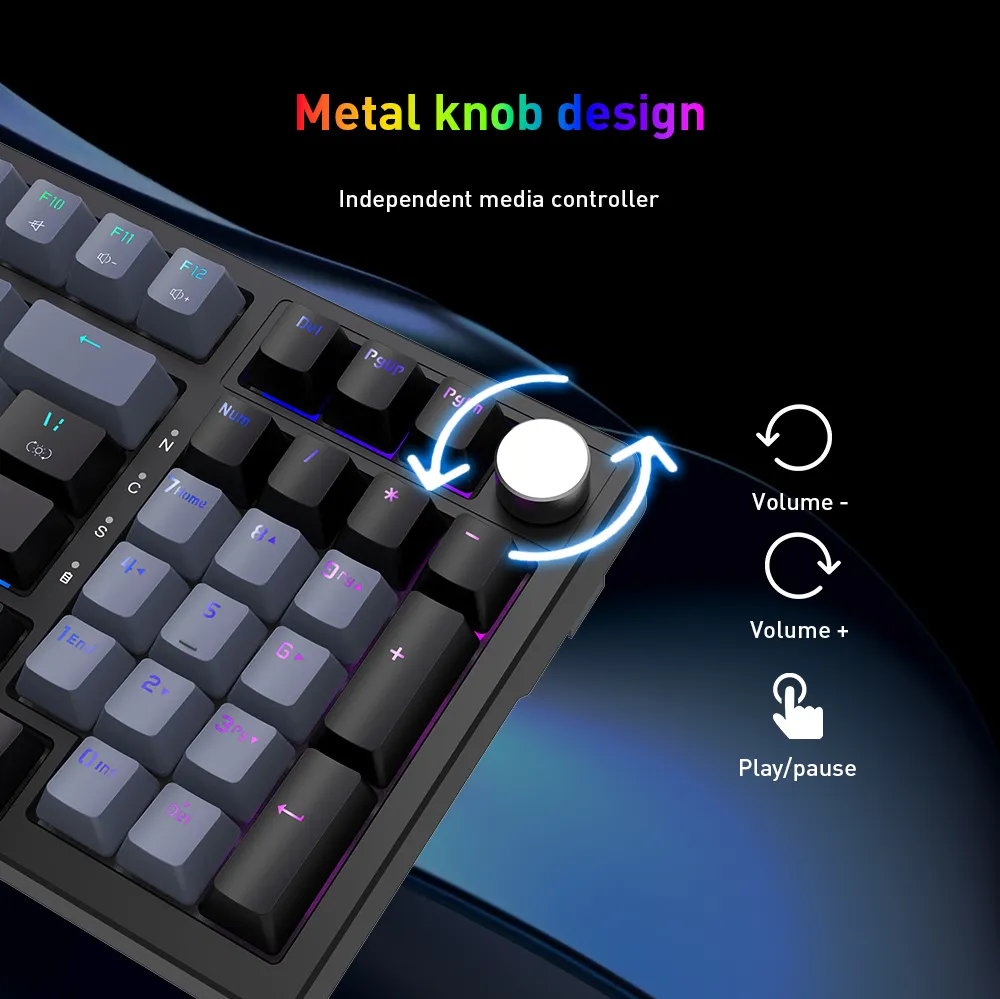 OEM Mechanical Keyboard Keyceo Brand 2.4G+BT+USB RGB 5