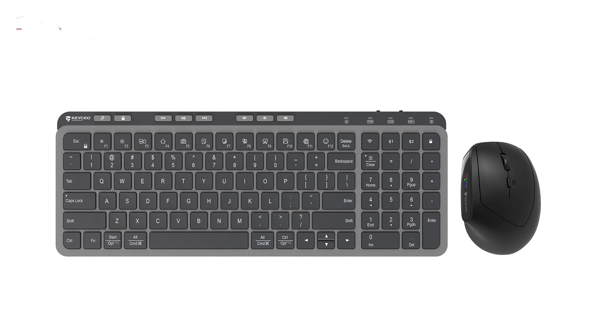 KY-6040 2.4G + Bluetooth Wilress Teclado e Mouse conjunto Teclado Ergonômico Retroiluminado Teclado Portátil Pente para Computador Portátil 1