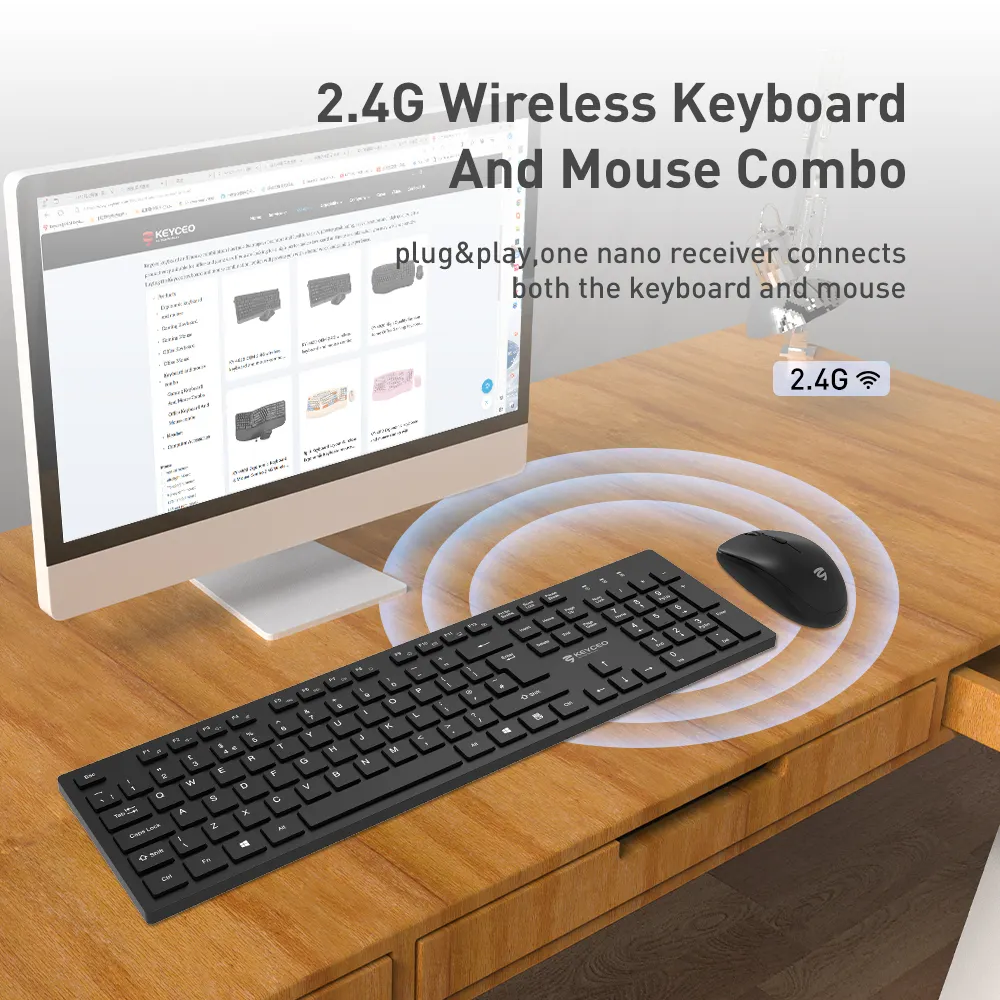 Keyboard and Mouse Combo KY-4410W-UK - - Keyceo 7