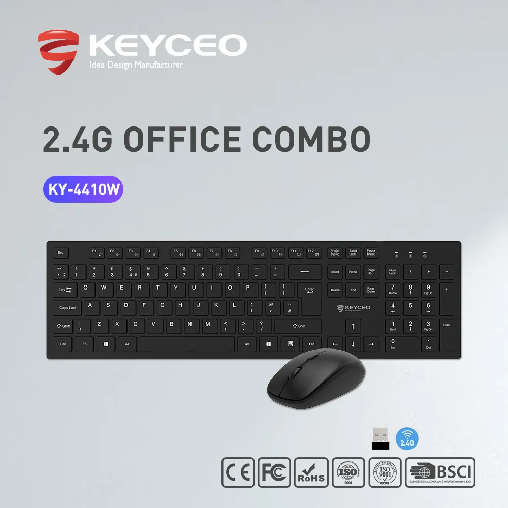 Keyboard and Mouse Combo KY-4410W-UK - - Keyceo 4