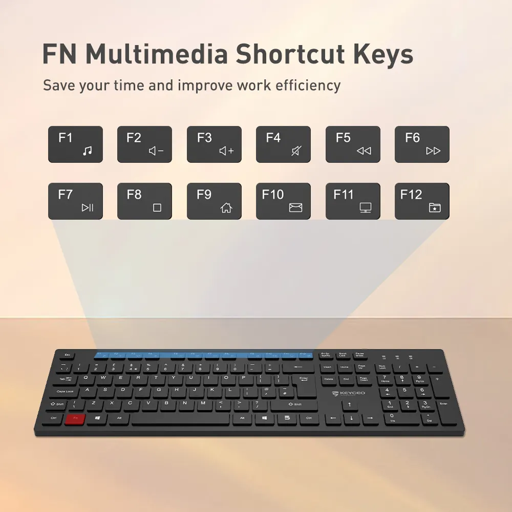 Keyboard and Mouse Combo KY-4410W-UK - - Keyceo 8